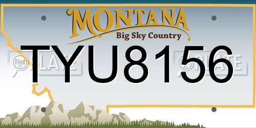 TYU8156 Montana License Plate