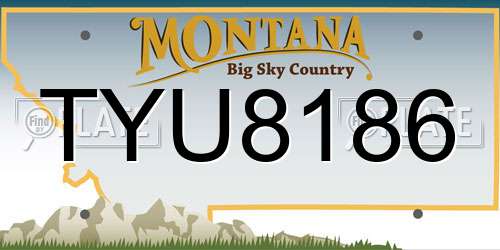 TYU8186 Montana License Plate