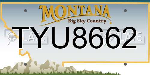 TYU8662 Montana License Plate