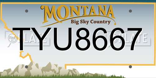 TYU8667 Montana License Plate