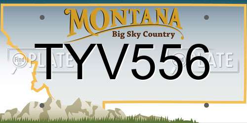 TYV556 Montana License Plate