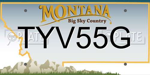 TYV55G Montana License Plate