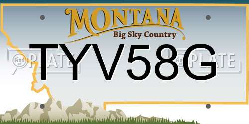 TYV58G Montana License Plate