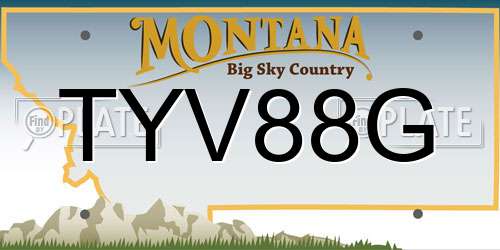 TYV88G Montana License Plate