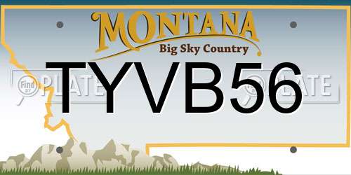 TYVB56 Montana License Plate