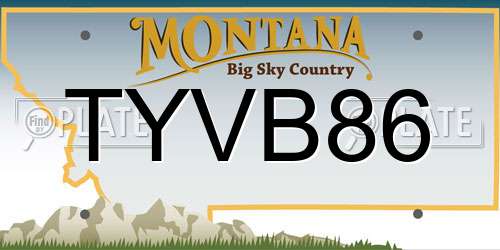 TYVB86 Montana License Plate