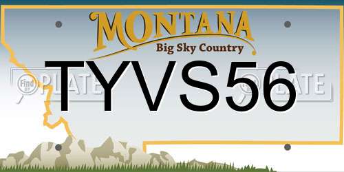 TYVS56 Montana License Plate
