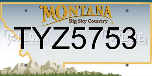 TYZ5753 Montana License Plate