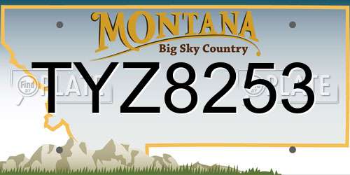 TYZ8253 Montana License Plate