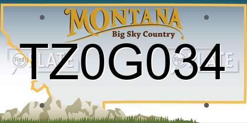 TZ0G034 Montana License Plate
