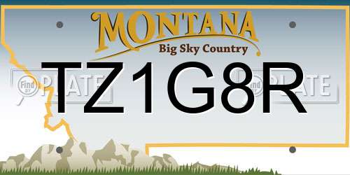 TZ1G8R Montana License Plate