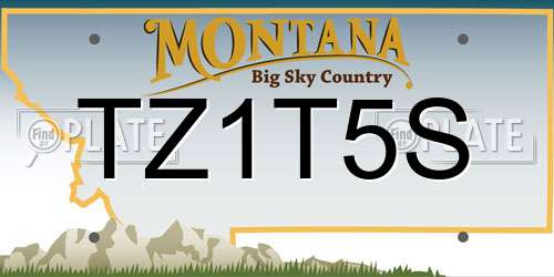 TZ1T5S Montana License Plate