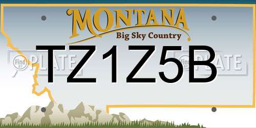 TZ1Z5B Montana License Plate