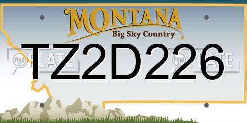 TZ2D226 Montana License Plate