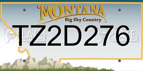 TZ2D276 Montana License Plate