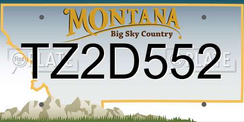 TZ2D552 Montana License Plate