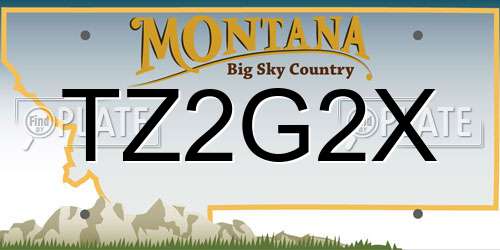 TZ2G2X Montana License Plate