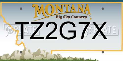 TZ2G7X Montana License Plate