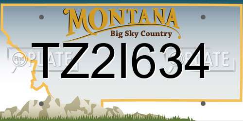 TZ2I634 Montana License Plate