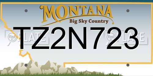 TZ2N723 Montana License Plate