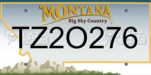 TZ2O276 Montana License Plate