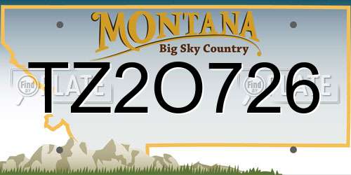 TZ2O726 Montana License Plate