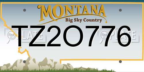 TZ2O776 Montana License Plate