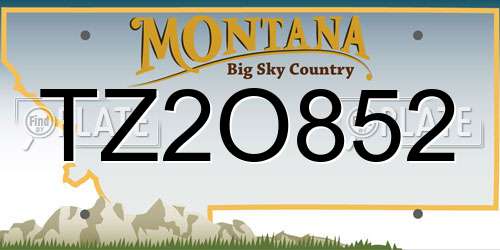 TZ2O852 Montana License Plate