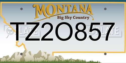 TZ2O857 Montana License Plate