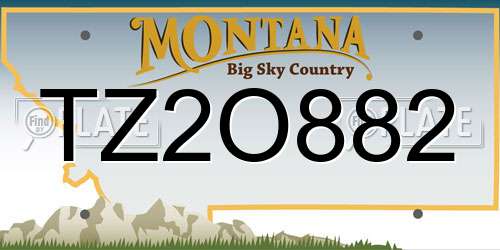 TZ2O882 Montana License Plate