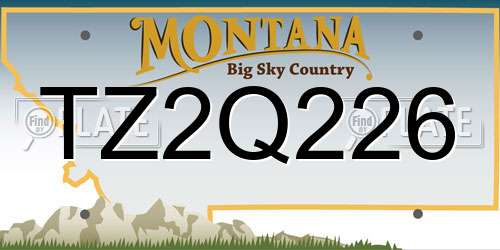 TZ2Q226 Montana License Plate