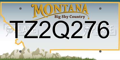 TZ2Q276 Montana License Plate