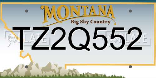 TZ2Q552 Montana License Plate