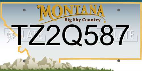 TZ2Q587 Montana License Plate