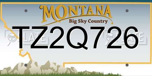 TZ2Q726 Montana License Plate