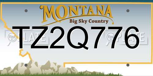 TZ2Q776 Montana License Plate