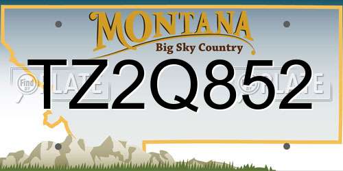 TZ2Q852 Montana License Plate