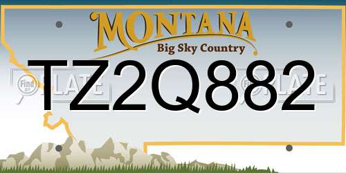 TZ2Q882 Montana License Plate