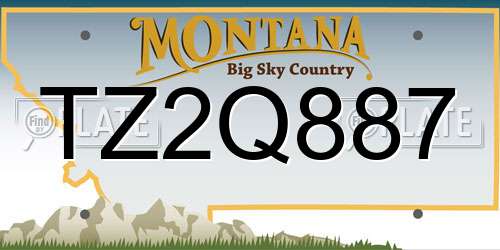 TZ2Q887 Montana License Plate