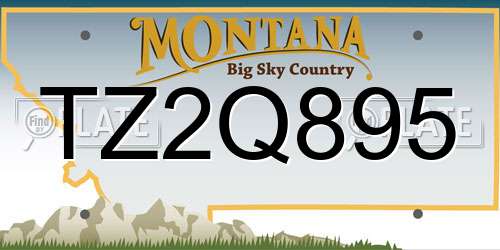TZ2Q895 Montana License Plate