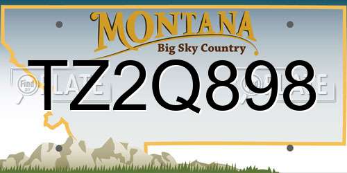 TZ2Q898 Montana License Plate
