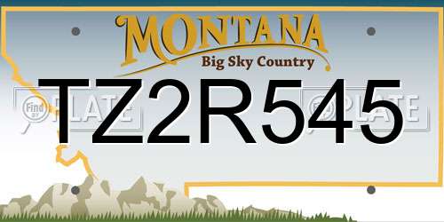 TZ2R545 Montana License Plate