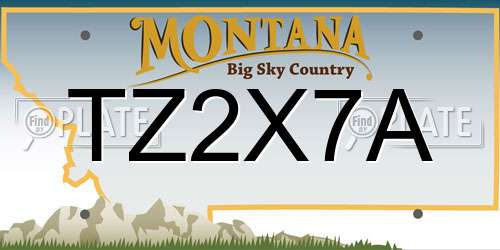 TZ2X7A Montana License Plate