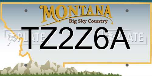 TZ2Z6A Montana License Plate