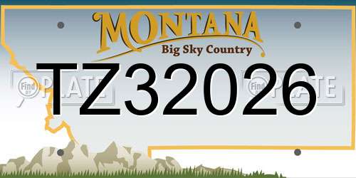 TZ32026 Montana License Plate