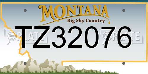 TZ32076 Montana License Plate