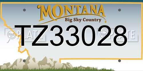 TZ33028 Montana License Plate