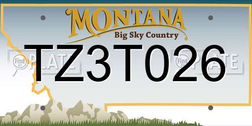 TZ3T026 Montana License Plate