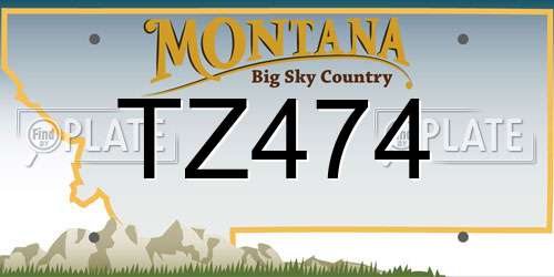 TZ474 Montana License Plate