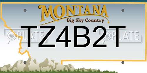 TZ4B2T Montana License Plate